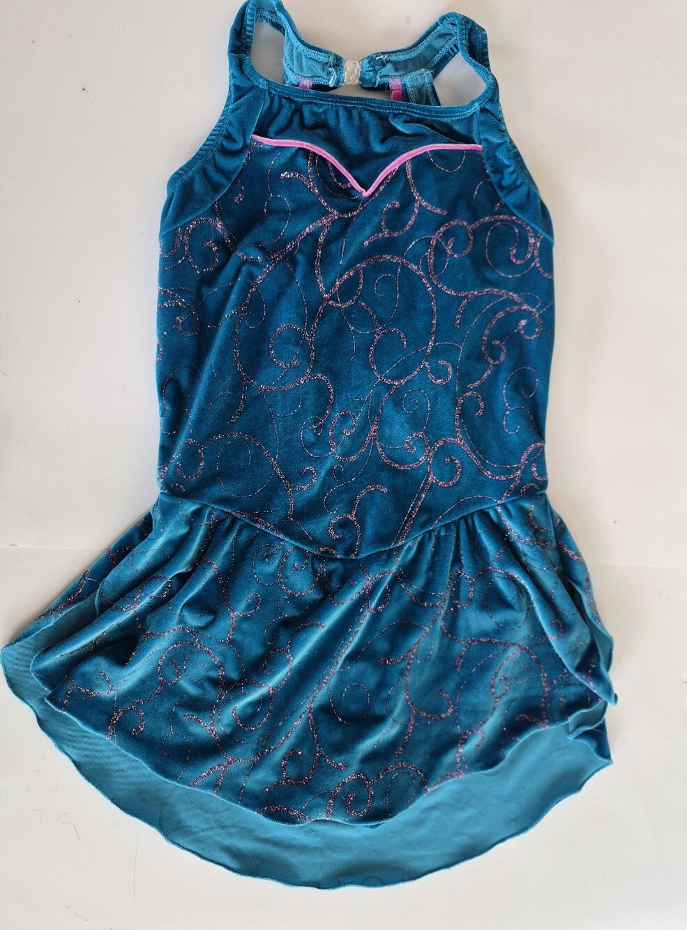 Jerry's Girls Teal Sparkle Adult Large Figure Skating Dress